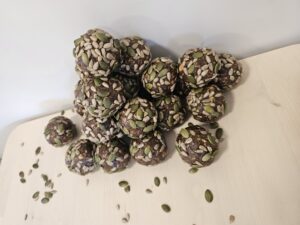 carob and seed go balls protein balls